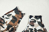 Casual Leopard Print Slim Fit Hollow Transparent U-Neck Jumpsuit