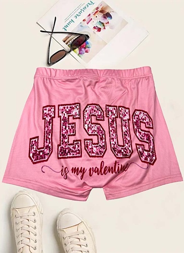 Pink Letter Printed Stretch Yoga Pants Wholesale