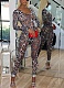 Casual Leopard Print Slim Fit Hollow Transparent U-Neck Jumpsuit
