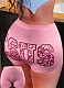 Pink Letter Printed Stretch Yoga Pants Wholesale