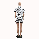 Fashion Casual Printed Short-sleeved Shorts Two-piece Suit