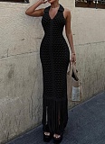 Summer New Hot Girl Hollow See-Through Fashion Lapel Dress Wholesale