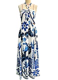 Summer Strapless Tube Top Printed Mid-Length Dress Wholesale
