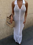 Summer New Hot Girl Hollow See-Through Fashion Lapel Dress Wholesale