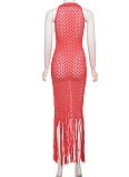 Summer New Hot Girl Hollow See-Through Fashion Lapel Dress Wholesale