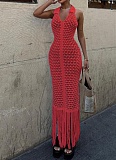 Summer New Hot Girl Hollow See-Through Fashion Lapel Dress Wholesale