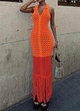 Summer New Hot Girl Hollow See-Through Fashion Lapel Dress Wholesale