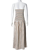 Summer Elastic Back Striped Tube Top Dress Wholesale