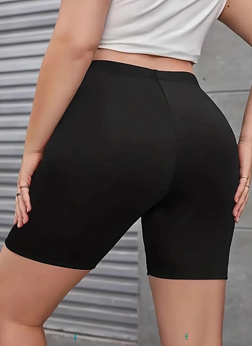 Women'S Casual Solid Color High Elastic Sports Shorts Wholesale