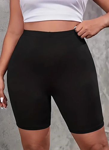 Women'S Casual Solid Color High Elastic Sports Shorts Wholesale