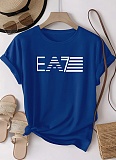 Large Size Letter Printed Short Sleeve Round Neck T-Shirt Wholesale