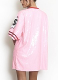 Fashion Round Neck Half Sleeve Loose Sequin Printed Dress Wholesale
