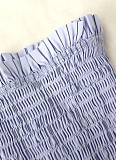 Striped Off Shoulder Sweet Slim Fit High Waist Women Bubble Dress Wholesale