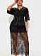 Fashion Loose V-neck Lace Splicing Casual Loose Short Sleeve Dress Wholesale