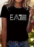 Large Size Letter Printed Short Sleeve Round Neck T-Shirt Wholesale