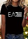 Large Size Letter Printed Short Sleeve Round Neck T-Shirt Wholesale