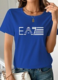 Large Size Letter Printed Short Sleeve Round Neck T-Shirt Wholesale