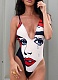 Fashionable Sexy Leisure Vacation Print Bodysuit
