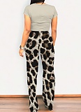 Casual Short Sleeve Round Neck Top Printed Trousers Two-Piece Set Wholesale