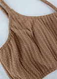 Comfortable Elastic Fine Grain Sleeveless Top Loose Wide Leg Pants Casual Two Piece Set Wholesale