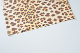 Sexy Gym Style Leopard Print Lace Square Neck Sleeveless Slim Dress