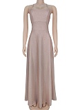 Fashion Women'S Temperament Sexy Suspender Backless Gold-Stamping Dress Wholesale