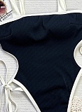 Bikini Contrast Hollow Strap One-Piece Swimsuit