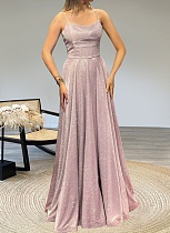 Fashion Women'S Temperament Sexy Suspender Backless Gold-Stamping Dress Wholesale