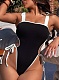 Bikini Contrast Hollow Strap One-Piece Swimsuit