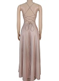 Fashion Women'S Temperament Sexy Suspender Backless Gold-Stamping Dress Wholesale