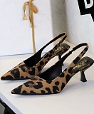 Sexy High Heels For Women Leopard Print Stiletto Hollow Pointed Toe Shoes