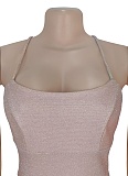 Fashion Women'S Temperament Sexy Suspender Backless Gold-Stamping Dress Wholesale