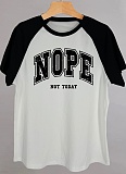 Fashionable Casual Summer Raglan Sleeve Letter Print T-Shirt For Women