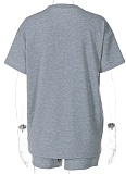 Summer New Short-Sleeved Round Neck T-Shirt Casual Shorts Fashionable Two-Piece Suit For Women