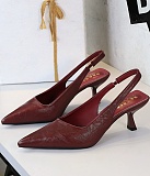 Sexy High Heels For Women Leopard Print Stiletto Hollow Pointed Toe Shoes