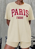 Summer New Short-Sleeved Round Neck T-Shirt Casual Shorts Fashionable Two-Piece Suit For Women