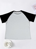 Fashionable Casual Summer Raglan Sleeve Letter Print T-Shirt For Women