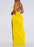 Fashion Women'S Sexy Backless Tube Top Slit Dress Wholesale