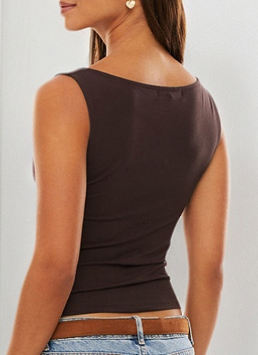 New Solid Color V-Neck Metal Buckle Camisole Wholesale