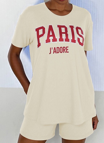 Summer New Short-Sleeved Round Neck T-Shirt Casual Shorts Fashionable Two-Piece Suit For Women