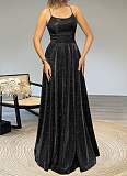 Fashion Women'S Temperament Sexy Suspender Backless Gold-Stamping Dress Wholesale