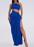 Fashion Women'S Sexy Backless Tube Top Slit Dress Wholesale