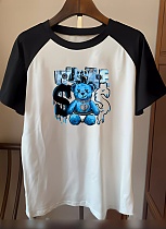 Fashionable Casual Summer Raglan Sleeve Letter Print T-Shirt For Women