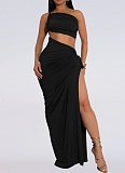 Fashion Women'S Sexy Backless Tube Top Slit Dress Wholesale