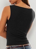 New Solid Color V-Neck Metal Buckle Camisole Wholesale