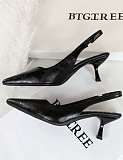 Sexy High Heels For Women Leopard Print Stiletto Hollow Pointed Toe Shoes