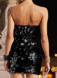 Women'S Sexy Tube Top Backless Sequined Dress
