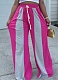 Fashion Casual High Waist Contrast Color Stitching Wide Leg Trousers For Women
