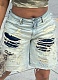 Fashion Street Style Washed Distressed Ripped Patchwork Jeans Wholesale