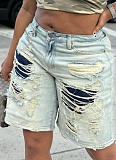 Fashion Street Style Washed Distressed Ripped Patchwork Jeans Wholesale